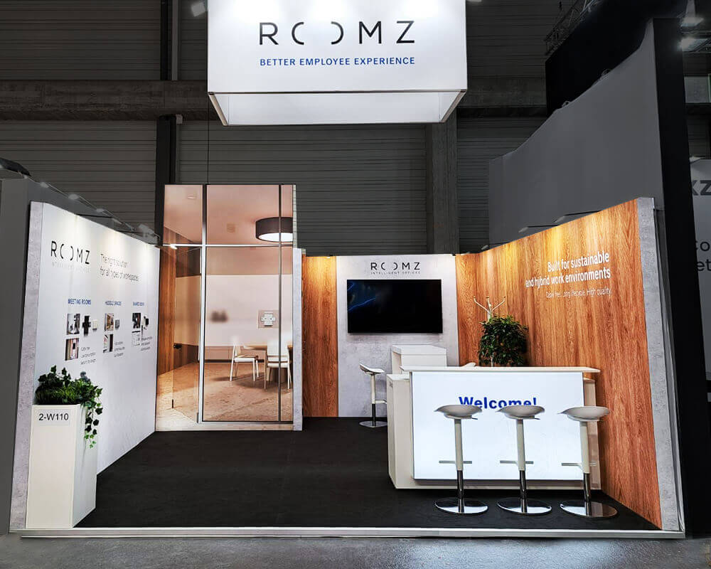 trade show booth for ROOMZ at ISE 2024, Barcelona