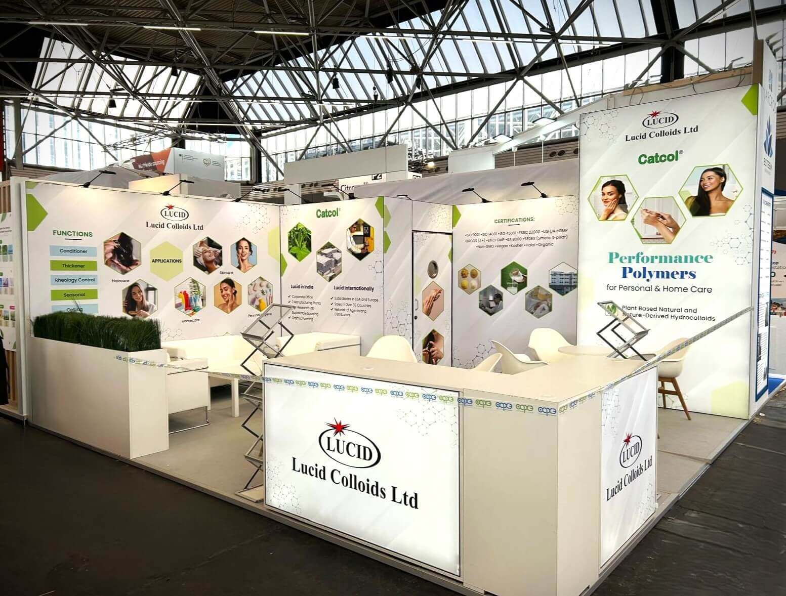Trade Show Booth for Lucid Collolids Ltd. at Cosmetics Global 2025, Amsterdam